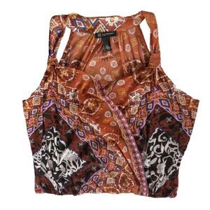 INC International Concept Women's 2X Summer Paisley Aztec Straps Down Sleeveless